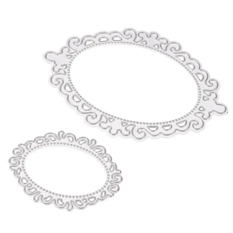 Овальные металлические режущие штампы 2 шт. трафареты для скрапбукинга DIY