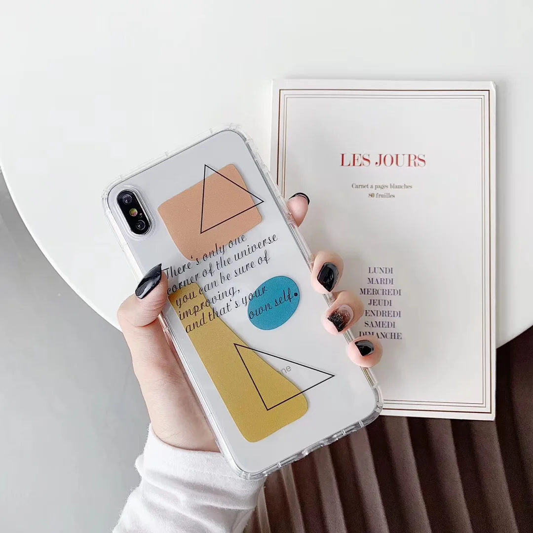 INS геометрический дизайн английский Винтажный чехол для телефона iphone Xs MAX XR X 6 6s 7 8