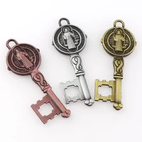3 colors catholicism christian jewelry key charms saint benedict key pendants for pendants necklace