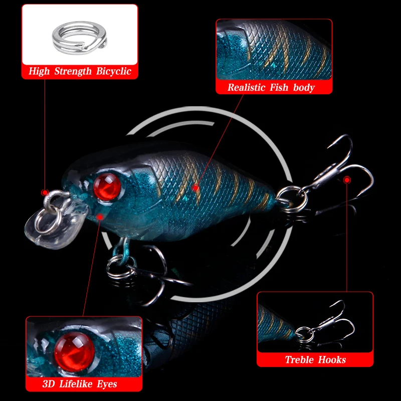Блесна seapesca искусственные рыболовные приманки воблер Crankbait 4 2 г см тройные Крючки