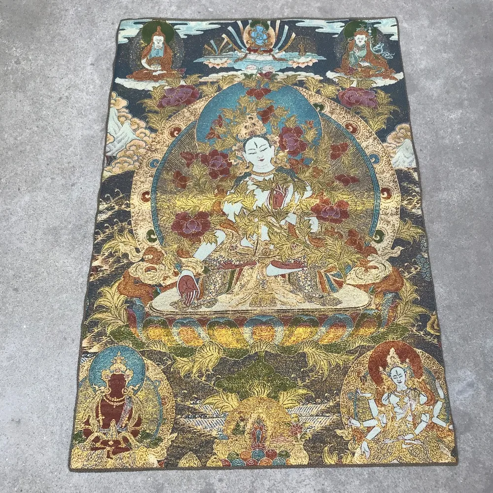 Антикварная разная вышивка парча Танга Тибетский буддизм реинкарнация