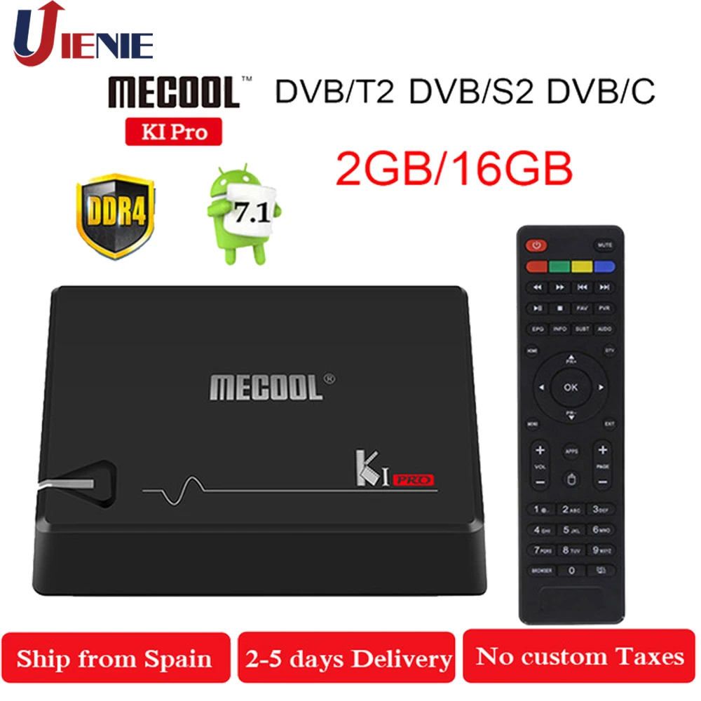MECOOL KI PRO приставка Android 7 1 ТВ K1PRO DVB S2 + T2 Amlogic S905D Quad 2G 16G & S2/DVB T2/DVB C|ТВ-приставки и