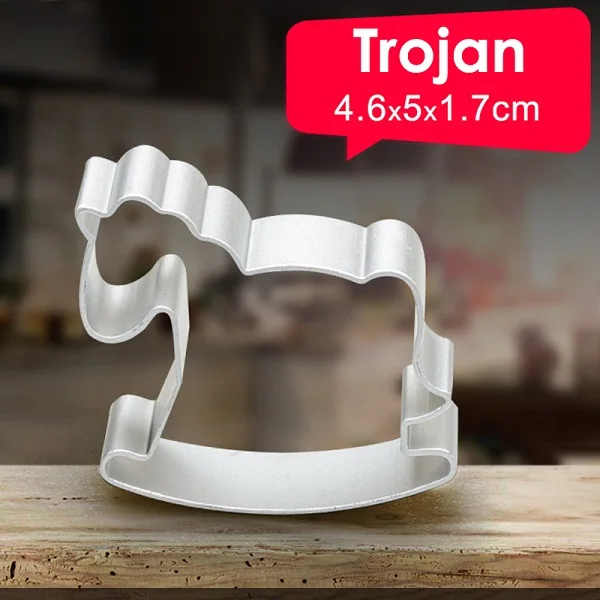 2pcs Trojan 2 шт 3D Бисквитное печенье Mluminium сплав Sugarcraft торт десерт выпечка резаки плесень помадка печенья плесень инструменты(27 типов - Цвет: 2pcs Trojan
