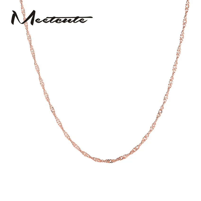 Ожерелье Meetcute для женщин и мужчин плетеная цепочка под золото или розовое