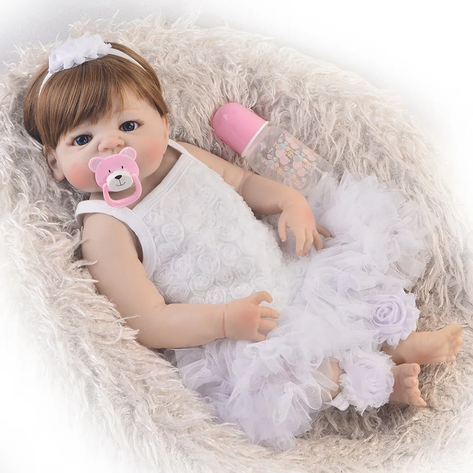 

57 см Bebe силиконовая кукла для новорожденных девочек игрушка для ванны Реалистичная Детская кукла «Принцесса» Bonecas Bebes Reborn Menina