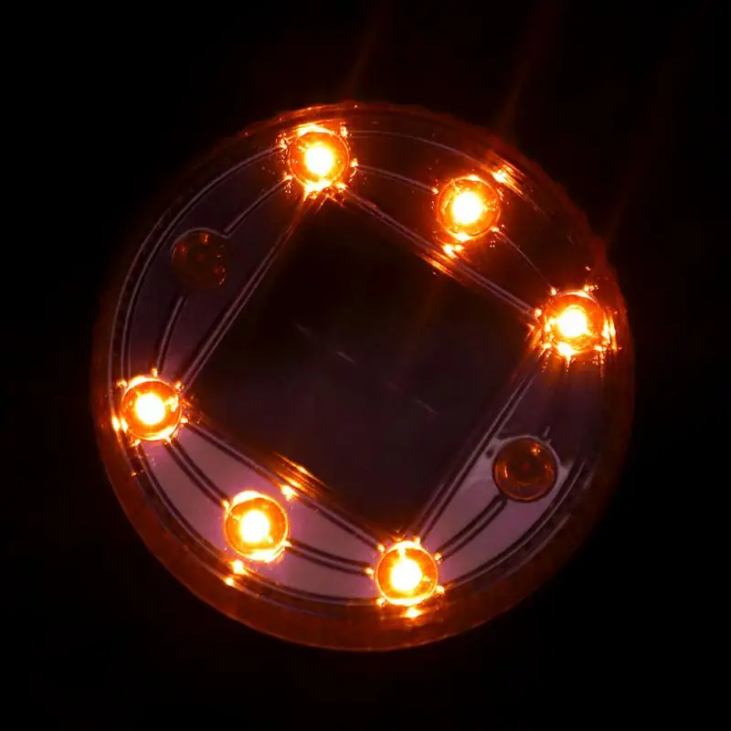 6LED водонепроницаемая лампа для газона, садовый светильник, уличная Солнечная лампа для сада, для бассейна, светильник ing tuinverlichting decoracion jardi - Испускаемый цвет: Orange Light
