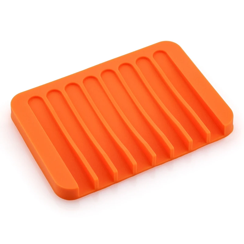 orange 13 Colors Fashion Silicone Flexible Soap Dish Plate Bathroom Soap Holder Soap Box - Цвет: orange