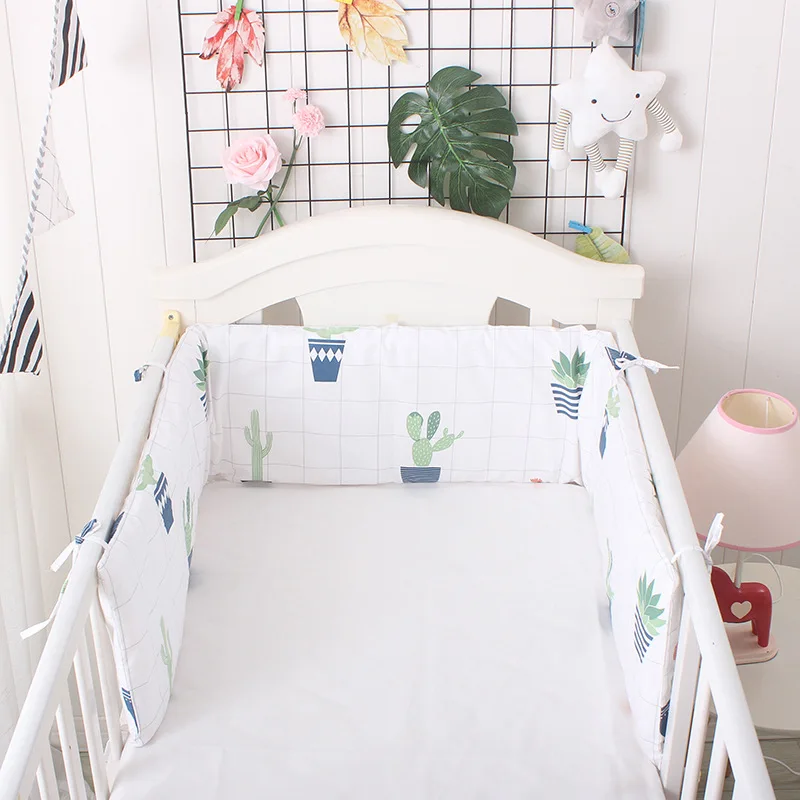 

Cotton Baby Bed Bumpers One-piece U/L Shape Nordic Design Crib Bumpers Newborns Cot Protector Baby Room Decor 180*30cm ZT16