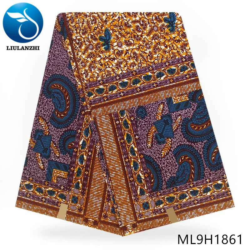 ML9H1861 LIULANZHI Африканский воск высокое качество гарантия Анкара хлопок настоящий воск ткань ML9H1858 - Цвет: ML9H1861