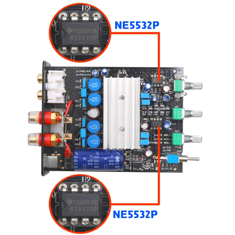 FX-Audio FX502E Hifi 2,0 TDA7498L NE5532P настольный компьютерный динамик высокой мощности чистый цифровой аудио усилитель выходная мощность 68 Вт* 2