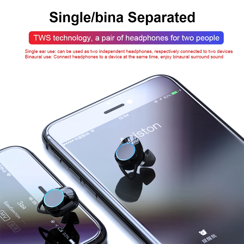 G02 TWS Bluetooth 6D Stereo Wireless in-ear Headset IPX7 Waterproof earbuds 3300mAh LED Display Smart Mobile Power for iphone |