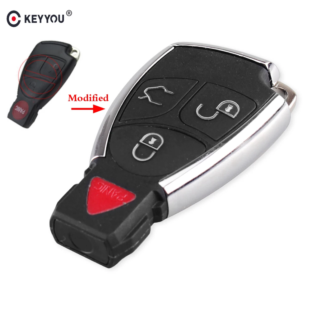 KEYYOU 4 кнопки новый стиль модифицированный чехол для ключей Fob Mercedes Benz CLS C E S 3 + 1