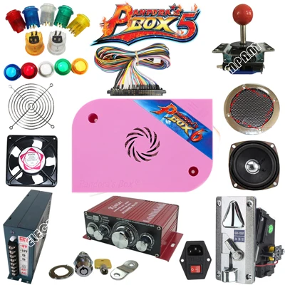 Коричневый Аркадная игра diy части комплект Pandora Box 6 с 1300 игр аркадная консоль Запчасти для игровых автоматов для двух игроков - Цвет: Коричневый