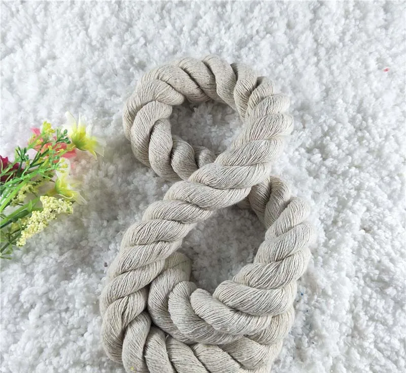 Beige 2 м 20 мм экологически чистый хлопковый шнур высокая прочность витая хлопковая веревка домашняя сумка декоративные веревки DIY домашний текстиль аксессуары для рукоделия - Цвет: Beige
