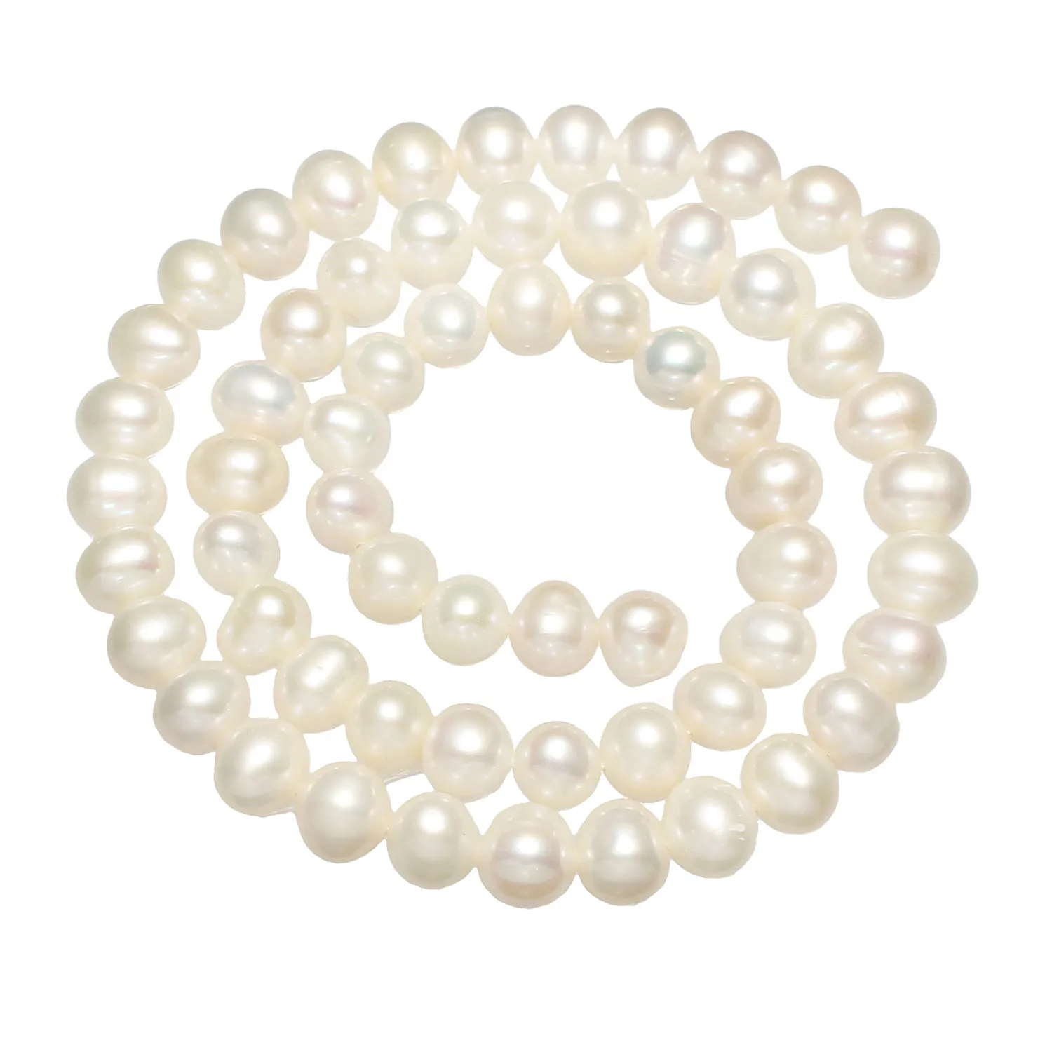 

Cultured Potato Freshwater Pearl Beads Natural White 7-8mm Approx 0.8mm Sold Per Approx 15 Inch Strand