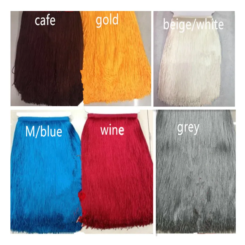 10Meter 30CM Long Trim Polyester Fringe Tassel African Lace Ribbon Yarn Trimming For Sew Latin Dress Clothes Accessories | Дом и сад