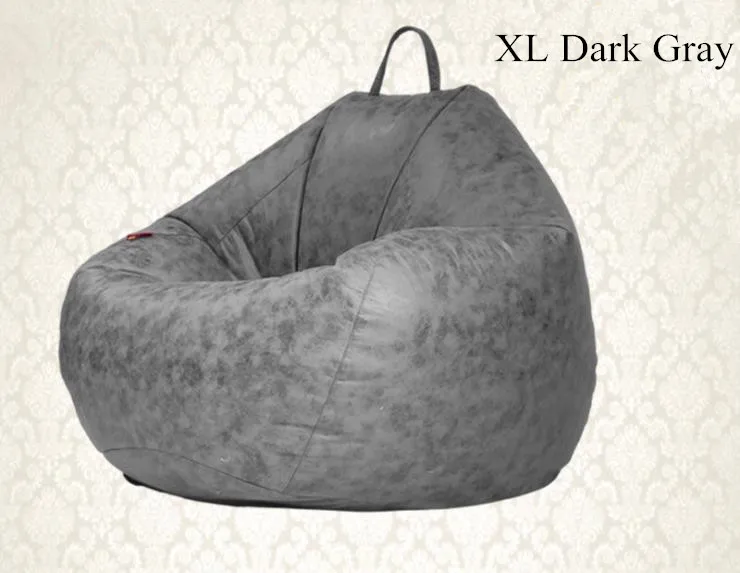 Технология ткань Bean Bag чехол Мода Pouf Beanbag кресло без наполнителя гостиная спальня диван кровать ленивый Повседневный мягкий диван татами - Цвет: XL Dark Gray