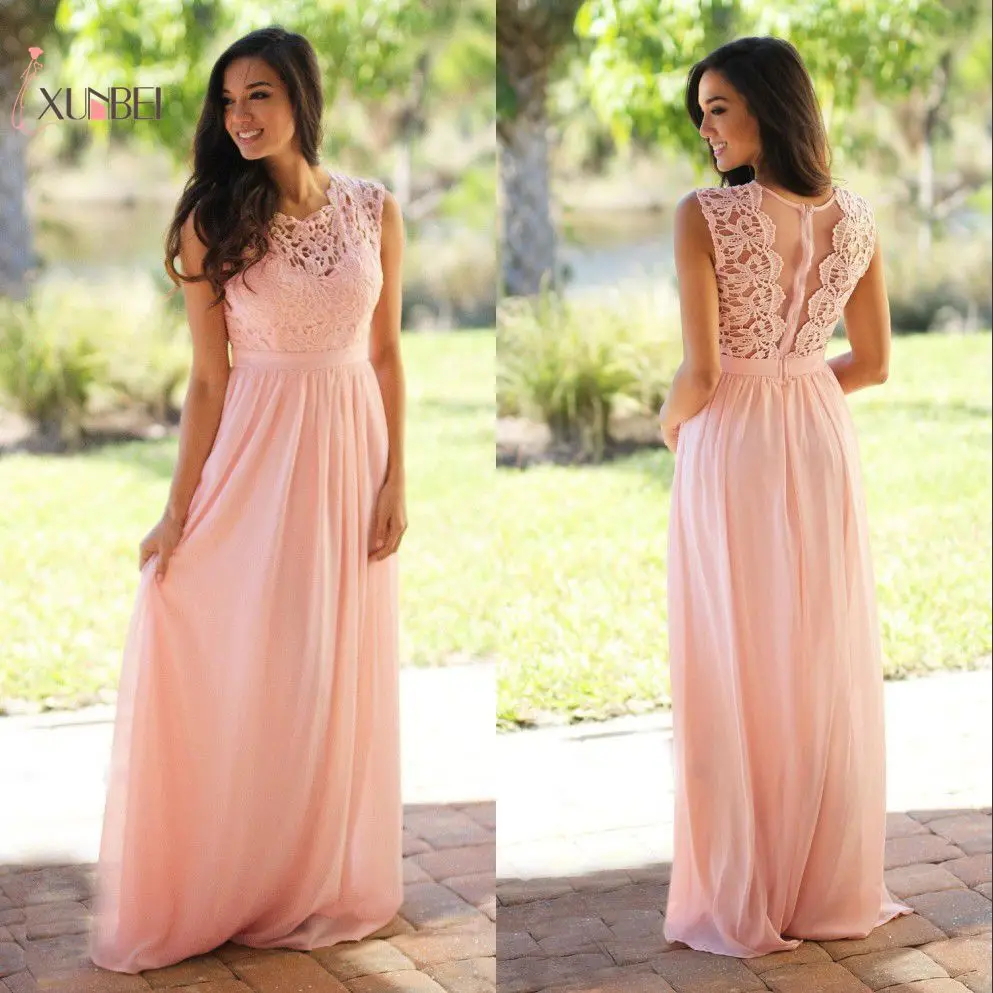 

Robe demoiselle d'honneur Country Style Mint Green Long Lace Bridesmaid Dresses Chiffon Prom Dresses Wedding Party Gown