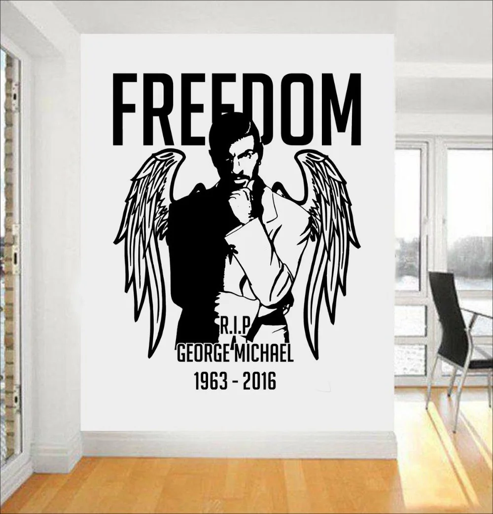 

Vintage Home Decoration Wall decal George Michael Wall Art Sticker FREEDOM CD Stickers muraux Beding Room Poster NY-210