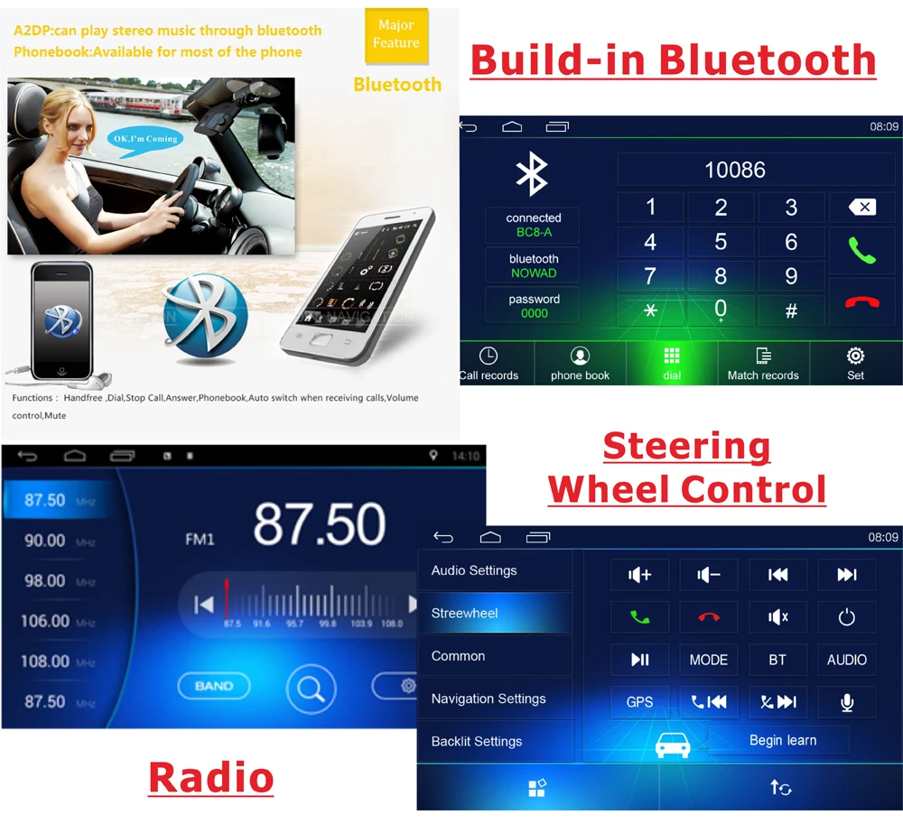 DHL Android 7 1 Универсальный 1Din дюймовый автомобильный мультимедийный GPS карта wifi