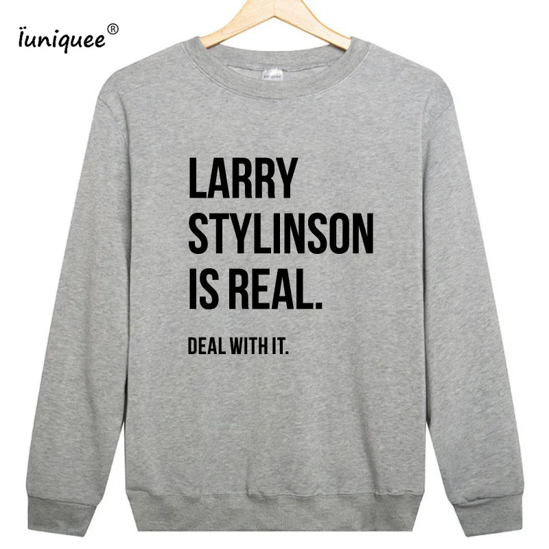 Harajuku Женская Толстовка Джемпер Larry Stylinson Is Real Deal With It Повседневная для девушек