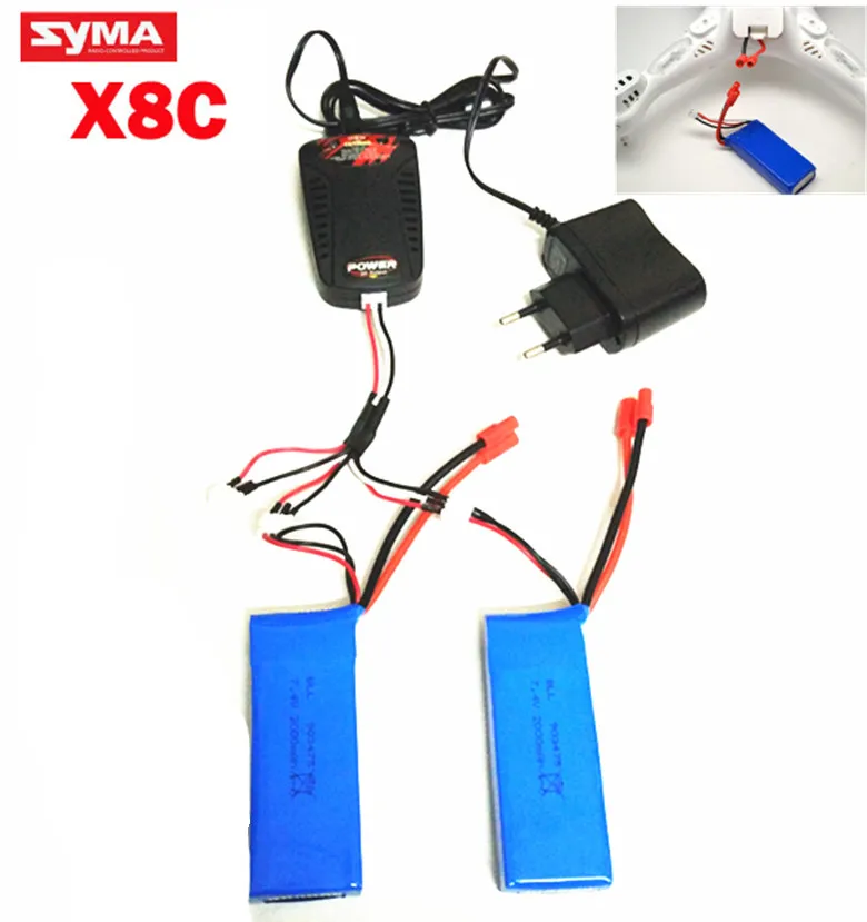 Syma X8 X8A X8C X8C/W X8C-1 X8W 7 4 V 2000mAh запасные части LiPo батарея + Multi-Charger | Игрушки и хобби