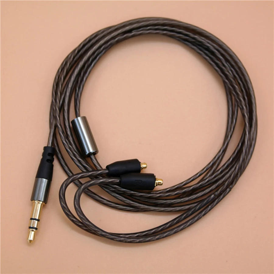 Обновленный посеребренный кабель MMCX DIY SE215 наушники для Shure SE535 SE846 стерео бас HIFI