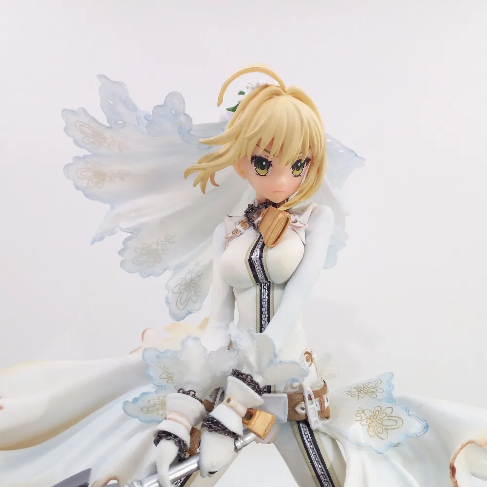Экшн фигурка Fate/Take Night Saber белое платье мультяшная кукла из ПВХ 22 см упакованная в