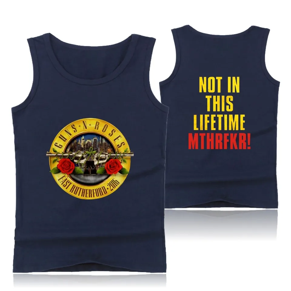 GUNS N ROSES, панковские майки для фитнеса, майка без рукавов, летняя майка, майка для спортзала, Мужская одежда для бодибилдинга, ружья и розы