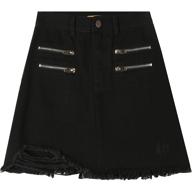 ELFSACK Стильная джинсовая женская трапециевидная мини юбка модная сексуальная