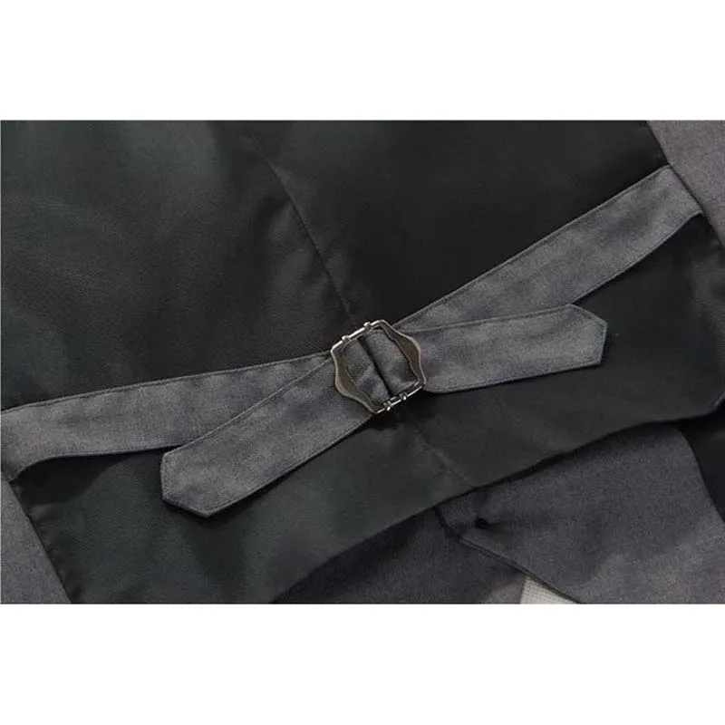 

New Arrival Blazer Dress Vest Men Suit Vest 5 Buttons V-Neck Casual Tops Waistcoats Men Clothing Gray Plus Size S-6XL