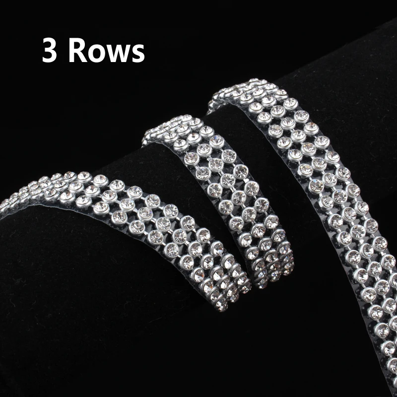 Стразы SS8 стразы горячей фиксации 3 ряда сетка с серебристым алюминиевым