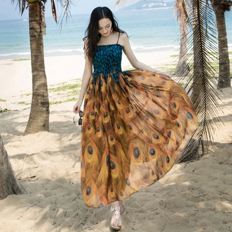 Новинка 2018 летние женские платья в богемном стиле женское платье с принтом