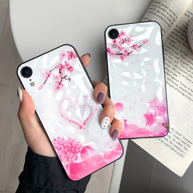 SUEF 3D Diamond Design For iPhone XR Case Hard PC+Soft TPU Phone Bags Cases Fundas Anti-knock Capa |