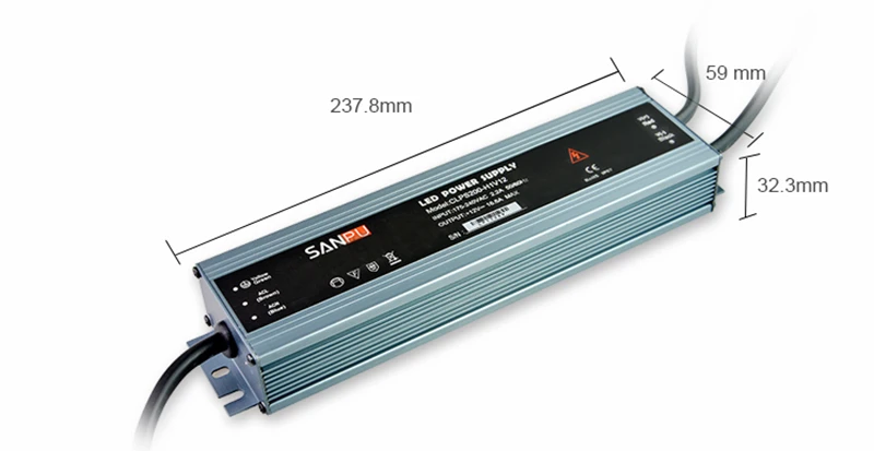 SANPU 24 V светодиодный драйвер 200 W 8A Водонепроницаемый IP67 24VDC режим переключение, Питание Источник питания переменного тока DC освещение трансформатор постоянного тока 24В Алюминий тонкий
