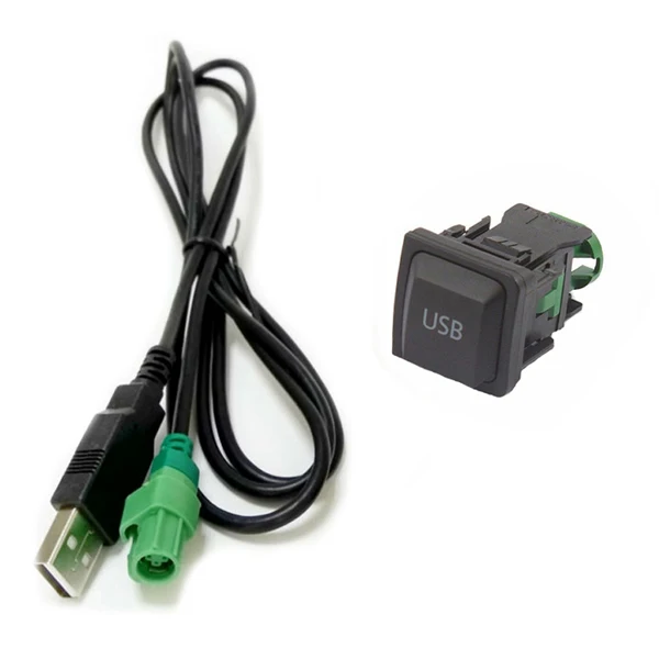 Green usb kit Biurlink DIY Автомобильный медиа внешний USB переключатель панель USB кабель адаптер для Honda Civic Accord Jazz Fit CRV - Название цвета: Green usb kit