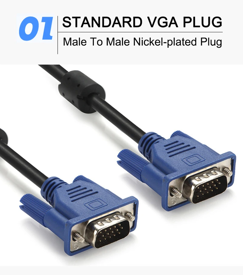 Кабель HD VGA Папа папа 3 + 5 Pin D Sub кабель для видеоразъема 1 м монитора компьютера