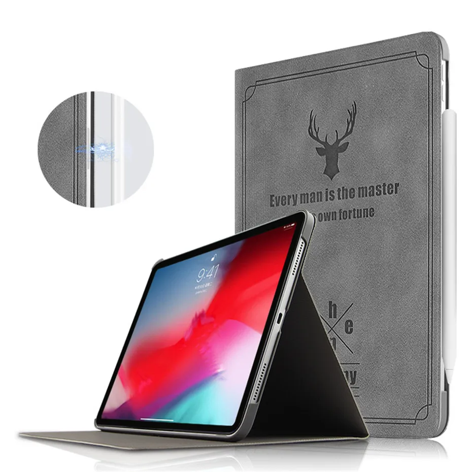 Умный чехол для iPad Pro 12,9 в стиле ретро из искусственной кожи, чехол-подставка для Apple iPad Pro 12,9 '', противоударный чехол для планшета