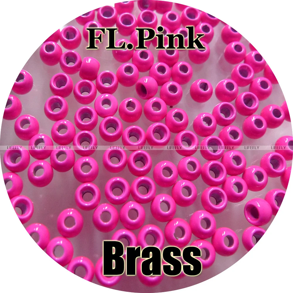 Флуоресцентный розовый цвет 200 латунных бусин потайных для ловли нахлыстом