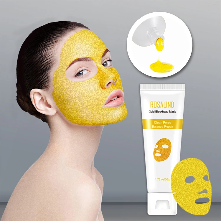 

ROSALIND Mask For The Face 24K Gold Collagen Blackhead Remover Anti-Aging Shrink Pore Acne Scar Skin Care Cosmetic Face Masks