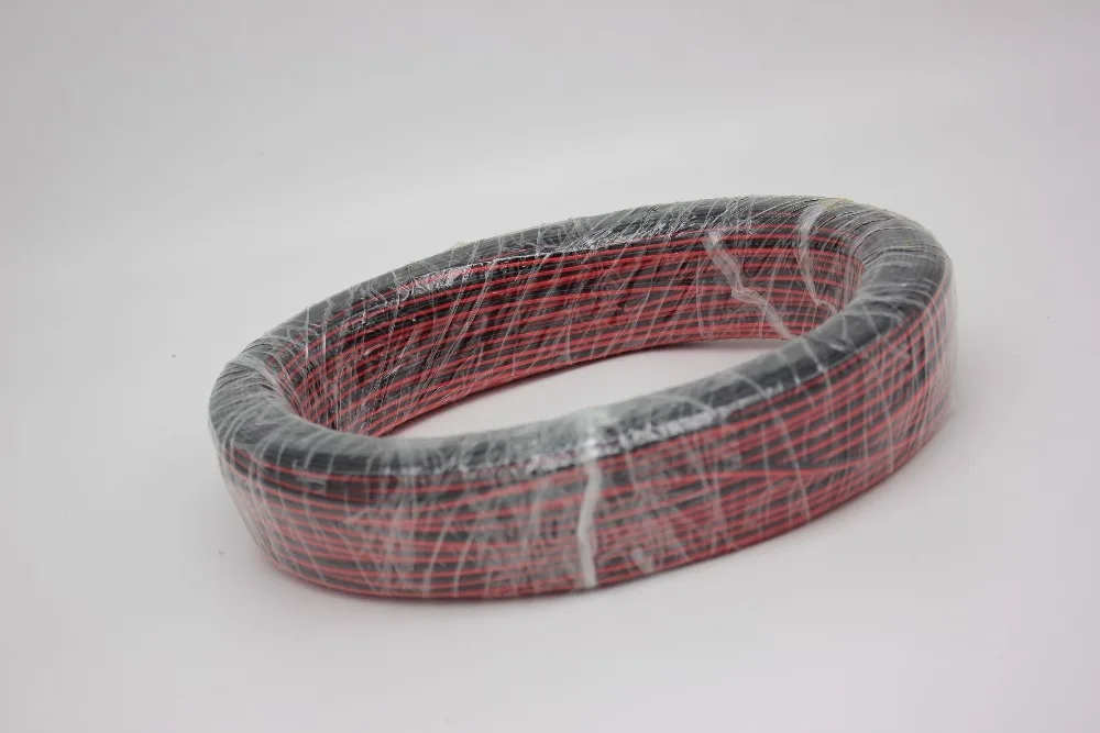 100 м/лот, 2pin красный черный кабель, луженая медь 20AWG 22AWG, ПВХ изолированный провод, электронный кабель, светодиодный кабель