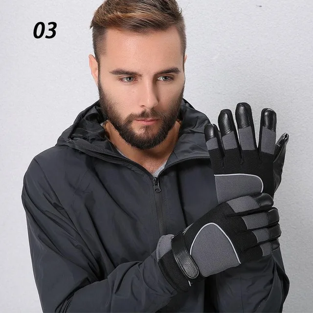 Gray Black Facecozy мужские зимние уличные противоскользящие лыжные перчатки светоотражающие полосы флисовые ветрозащитные перчатки для сноуборда спортивные перчатки для пешего туризма - Цвет: Gray Black