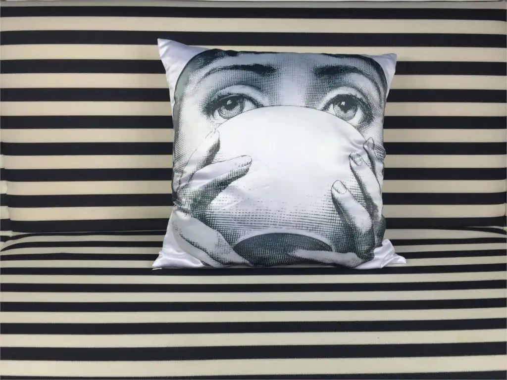 Винтажный чехол для подушки Fornasetti Art Beauty Face на заказ 33 см x мягкий отличный