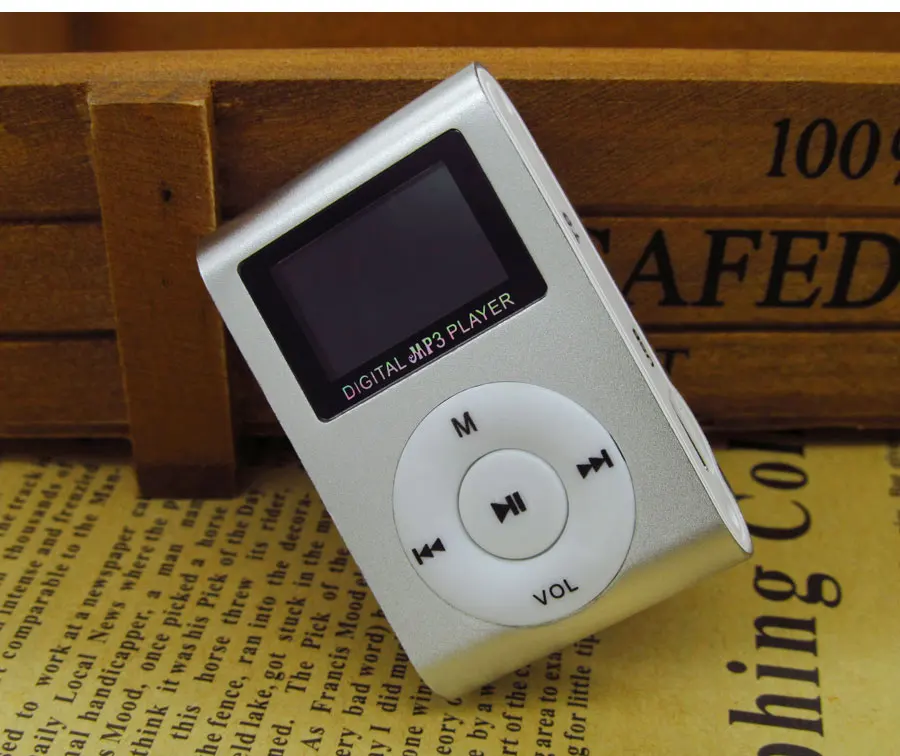 Спортивный mp3 музыкальный плеер с ЖК-экраном металлический зажим многоцветный мини MP3-плеер с TF/SD слотом для карт - Цвет: Серебристый