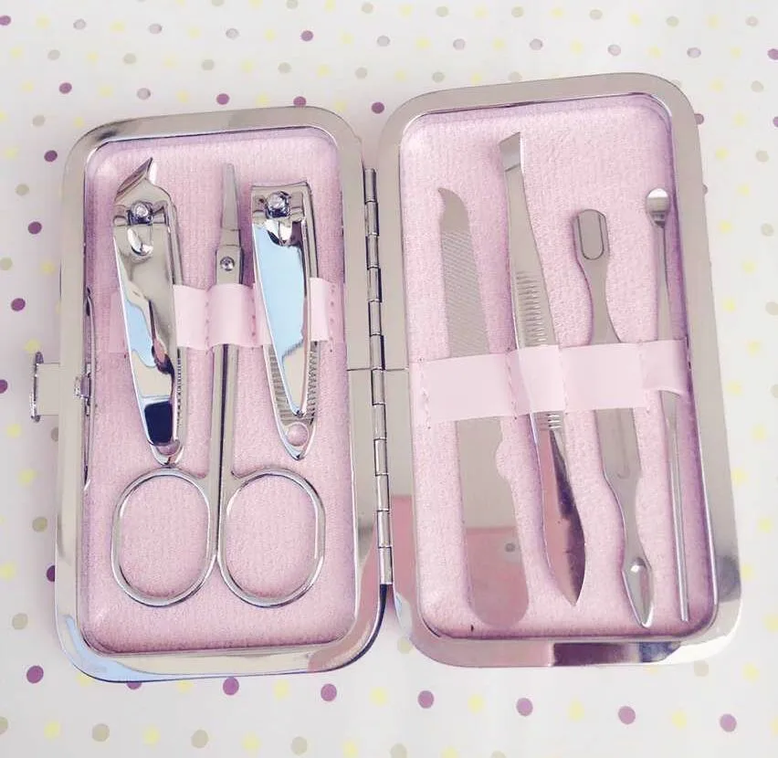 5 шт./лот милый мультяшный комплект инструментов для маникюра из нержавеющей
