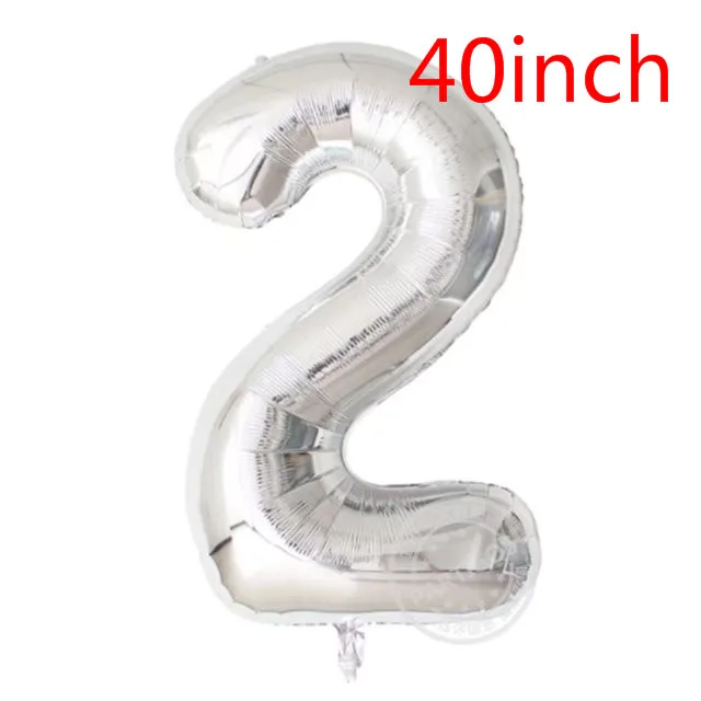 40 inch silver 1 шт. 40 дюймов розовое золото, серебро, алюминий Фольга №2 воздушные шары 2nd дня рождения, свадьбы, годовщины вечерние Декор Baby Shower поставки - Цвет: 40 inch silver
