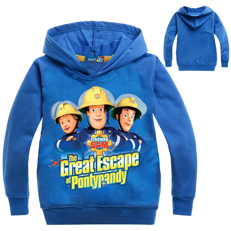 Детские толстовки для мальчиков и девочек Пожарный Сэм хлопок кофты Детский