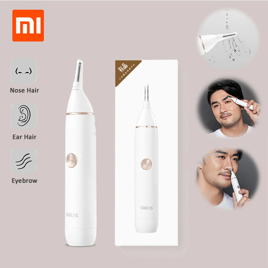 Xiaomi SOOCAS IPX5, водонепроницаемый триммер для волос в носу, бровей, острым лезвием, для мытья тела, минималистичный дизайн, безопасный очиститель, отделка, личная, Повседневная