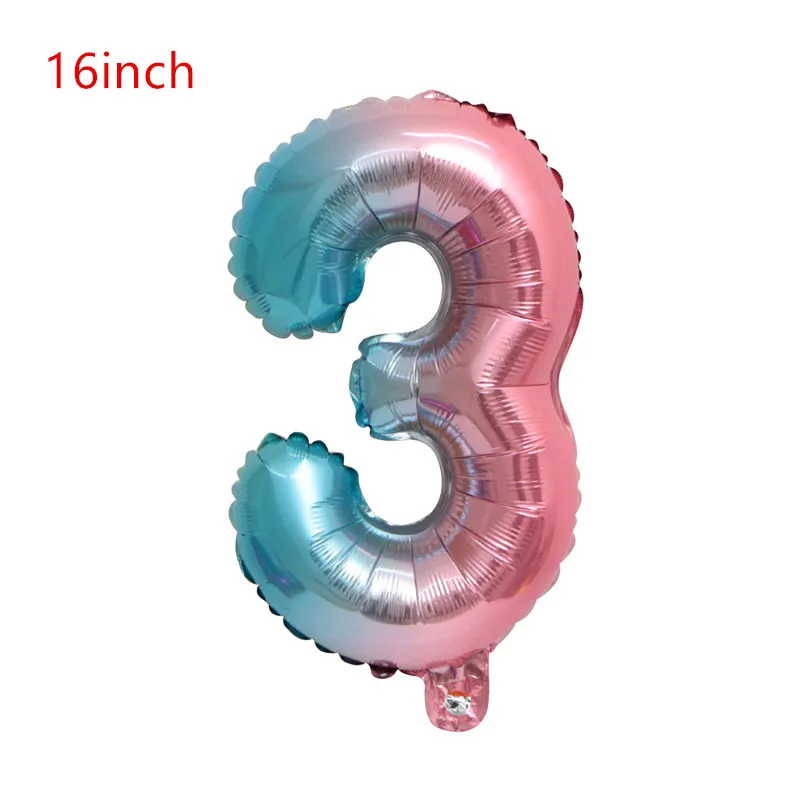 16inch 3 32 дюйма шара с цифрой на возраст 1, 2, 3, 4, 5, количество цифр гелиевая фольга шарики, День подарков будущей матери 1st День рождения Свадьба Декор шарики принадлежности - Цвет: 16inch 3
