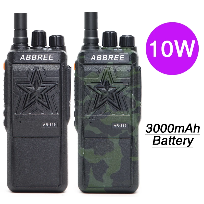 Портативная рация ABBREE AR 819 10 Вт мощная без магнитного громкоговорителя 16 каналов